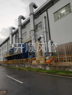 廣州豐田三廠螺旋風(fēng)管安裝效果1